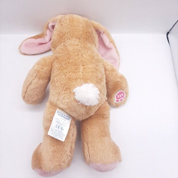 Build-A-Bear Workshop Tan Plush Bunny Rabbit With Pink Ears & Paws 16" Stuffed A - Picture 2 of 3